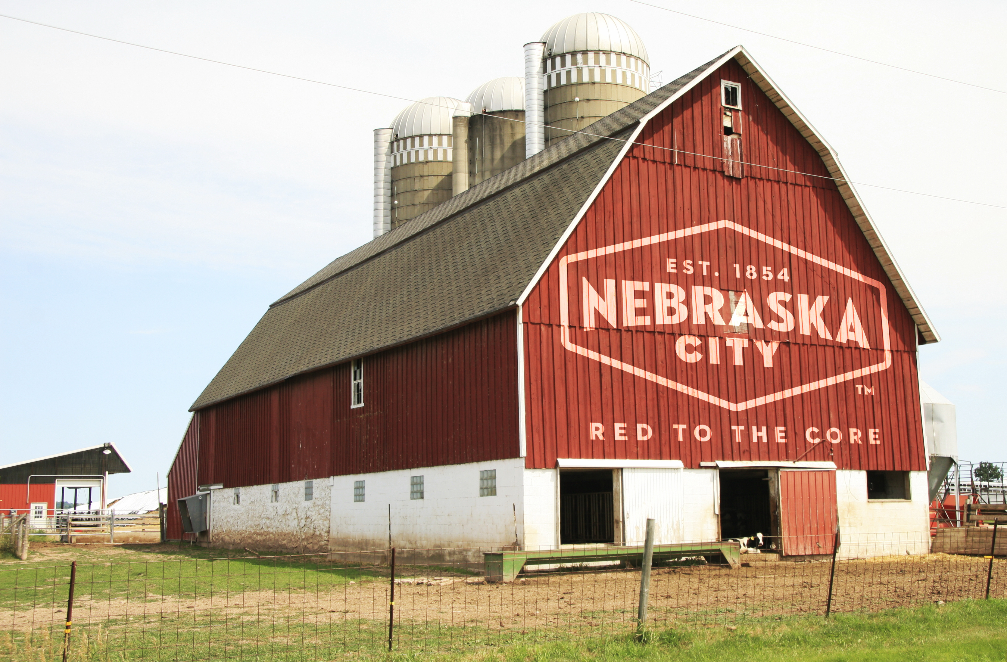 Nebraska City logo on barn